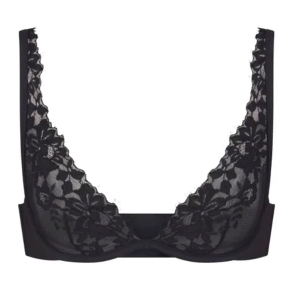 SKIMS FEMME LACE unlined plunge ONYX 34D NWT (sk0202)